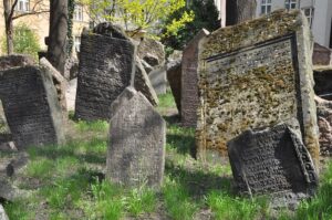 Detail of the Jewish Cemetery in Prague Prague sightseeing