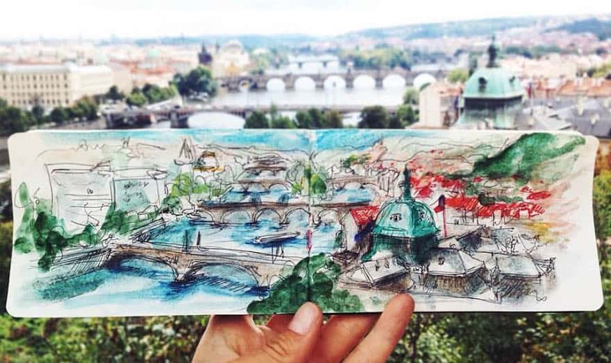 Prague sketches by Ieva Ozola