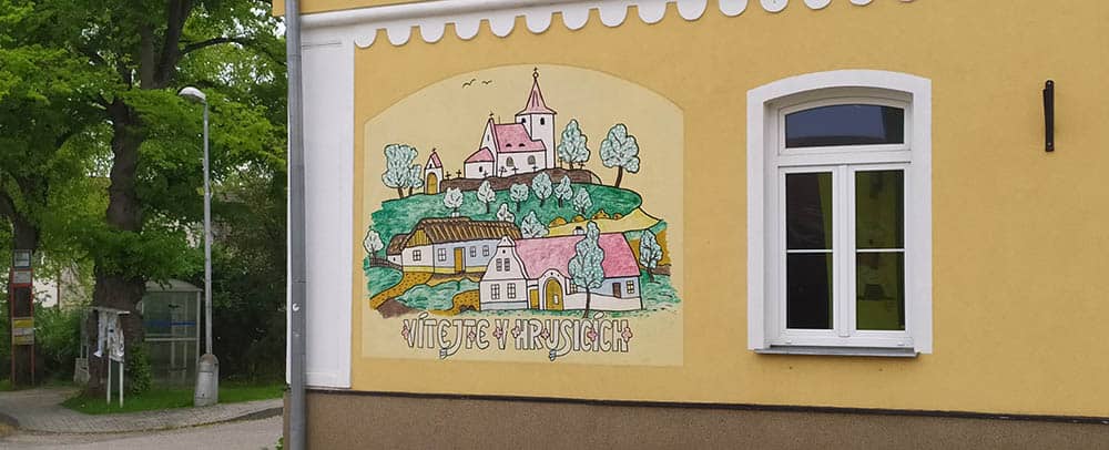 Hrusice, the village from drawings by Josef Lada