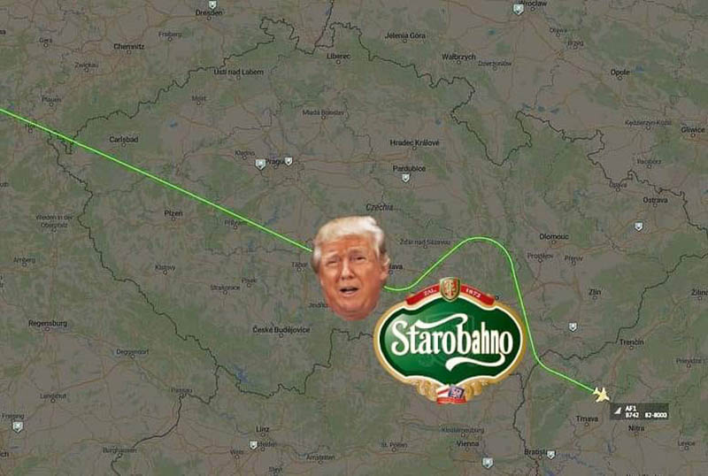 Donals Trump Avoids Brno On His Flight Over Czechia