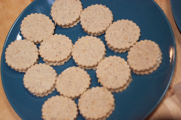 walnut cookies with yolk topping